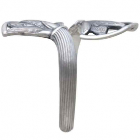 Sterling Silver Stylized Lotus Blossom Adjustable Ring
