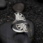 Sterling Silver Stylized Lotus Blossom Adjustable Ring