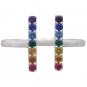 Sterling Silver Adjustable Rainbow Bar Ring