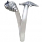 Sterling Silver Adjustable Starfish and Conch Shell Ring