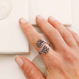 Sterling Silver Coral Ring