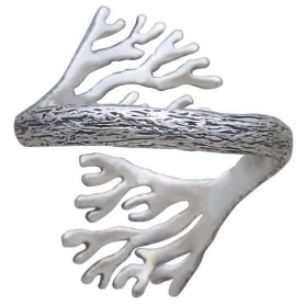 Sterling Silver Adjustable Sea Coral Ring