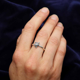 Sterling Silver Baby Sea Turtle Ring on hand