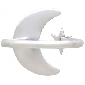 Sterling Silver Adjustable Moon Phase Ring Back View