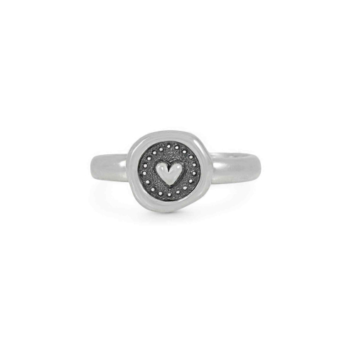 Nina Designs Sterling Silver Wax Seal Heart Ring