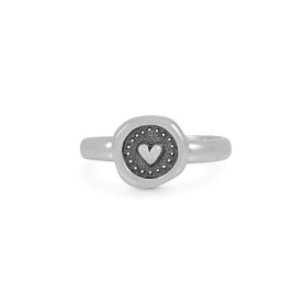 Sterling Silver Wax Seal Heart Ring