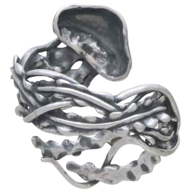 Sterling Silver Adjustable Jellyfish Ring Back View