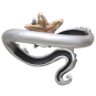Sterling Silver Adjustable Octopus Ring with Bronze Starfish Back View