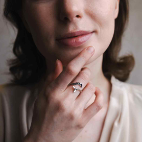 Sterling silver adjustable wave ring