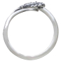 Sterling Silver Adjustable Wave and Crab Ring Top View