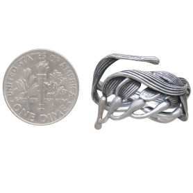 Sterling Silver Adjustable Kelp Ring with Dime