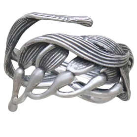 Sterling Silver Adjustable Kelp Ring Front View