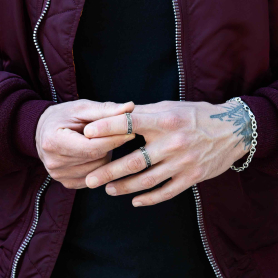 Memento Mori Ring on Hands