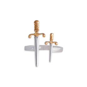 Mixed Metal Adjustable Swords Ring