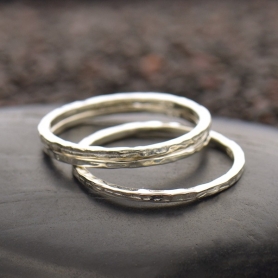 Sterling Silver Ring - Hammered Stacking Ring