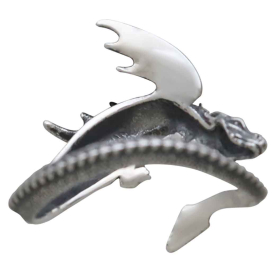 Sterling Silver Adjustable Dragon Ring back view