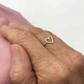 Sterling Silver Ring - Open Heart Ring