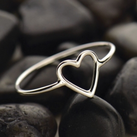 Sterling Silver Ring - Open Heart Ring