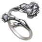 Adjustable Carnation Ring - January Birth Flower Three Quarter View