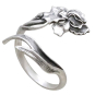 Adjustable Iris Ring - February Birth Flower Three Quarter View