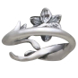 Silver Adjustable Daffodil Ring - March Birthflower Back View