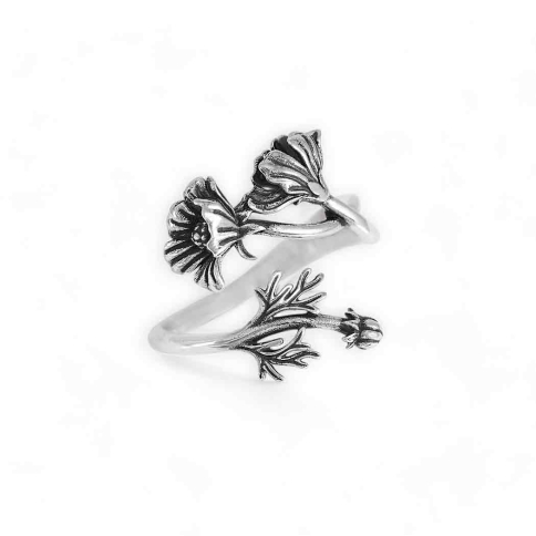 Nina Designs Sterling Silver Adjustable Cosmo Ring - October Birth Flower