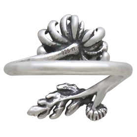 Chrysanthemum Ring - November Birth Flower Back View