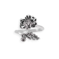 Nina Designs Silver Adjustable Chrysanthemum Ring - November Birth Flower