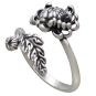 Chrysanthemum Ring - November Birth Flower Three Quarter View