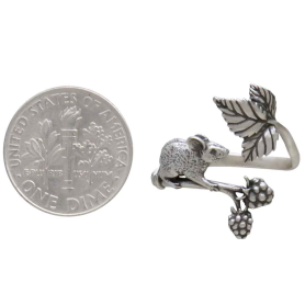 Adjustable Mouse and Blackberry Ring with Dime