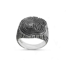 Sterling Silver Tree Stump Ring