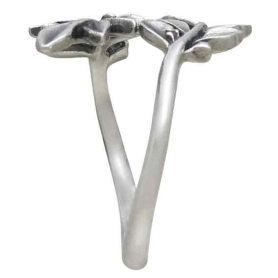 Sterling Silver Adjustable Laurel Wreath Ring Side View