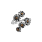 Nina Designs Sterling Silver and Bronze Daisy Bypass Ring