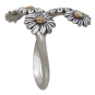 Sterling Silver and Bronze Daisy Bypass Ring Side View