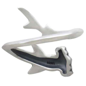 Sterling Silver Adjustable Hammerhead Shark Ring Back View