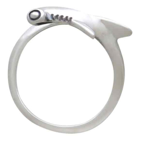 Sterling Silver Adjustable Hammerhead Shark Ring Top View