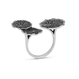 Sterling Silver Adjustable Lily Pads Ring