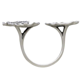 Sterling Silver Adjustable Lily Pads Ring Top View