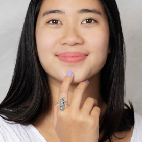 Sterling Silver Alligator Ring on model