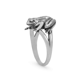 Sterling Silver Dimensional Frog Ring