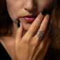 Sterling Silver Spiderweb Ring on model