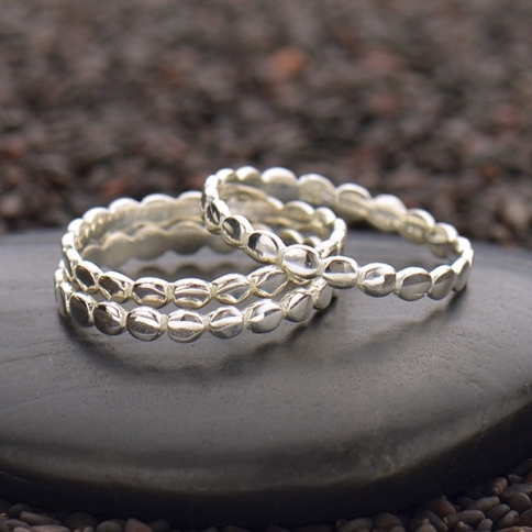 Sterling Silver Stacking Ring Dot Pattern