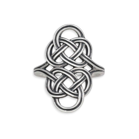 Sterling Silver Double Coin Knot Ring