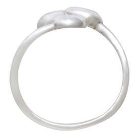 Sterling Silver Three Hearts Adjustable Ring Top View