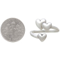 Sterling Silver Three Hearts Adjustable Ring with Dime