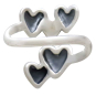 Mixed Metal Five Hearts Adjustable Ring Back View