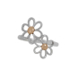 Mixed Metal Openwork Daisies Ring