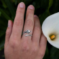 Sterling Silver Adjustable Calla Lily Ring on hand