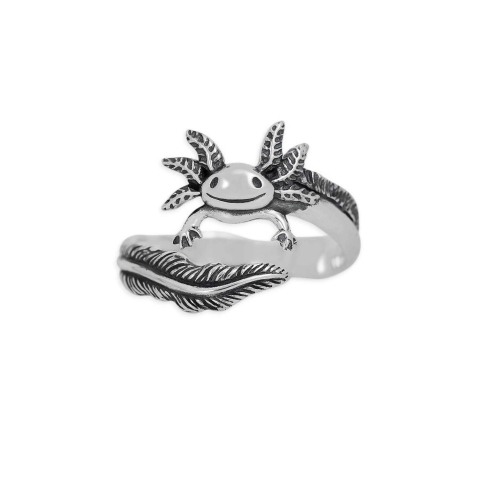 Sterling Silver Adjustable Axolotl Ring