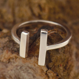 Sterling Silver Adjustable Ring - Bar Ring